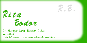 rita bodor business card